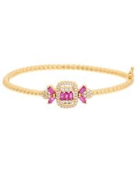 Juvell - 18K Plated Garnet Cz Bangle Bracelet - Lyst
