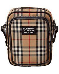 Burberry Vintage Check & Leather Crossbody Bag - Brown