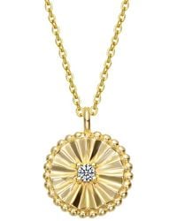 Genevive Jewelry - 14k Over Silver Cz Pendant Necklace - Lyst
