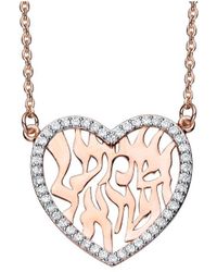 Genevive Jewelry - Two-tone Cz Religious Pendant - Lyst
