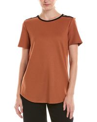 Jones New York - Colorblock Button Shoulder T-Shirt - Lyst