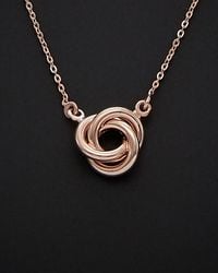 Italian Gold - 14k Italian Rose Gold Love Knot Necklace - Lyst