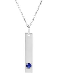 MaxColor - 14K 0.09 Ct. Tw. Lab-Grown Sapphire Pendant Necklace - Lyst