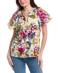 Tommy Bahama - Verde Blooms Flutter Silk-Blend Top - Lyst