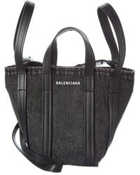 Balenciaga - Ever 2.0 N/S Xs Denim & Leather Tote - Lyst