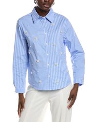 Gracia - Bead Embellishments Pinstripe Shirt - Lyst