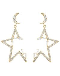Eye Candy LA - Luxe Collection 18k Plated Cz Moon & Star Earrings - Lyst