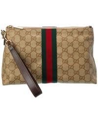 Gucci - Small Gg Coated Canvas Pouch - Lyst