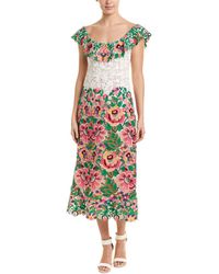 Valentino Lace Silk-blend Midi Dress - Green