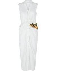 Ferragamo - Twisted Belt Midi Dress - Lyst