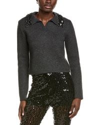 Endless Rose - Jewel Trim Collared Wool-Blend Sweater - Lyst