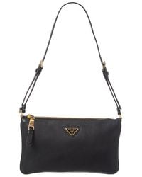Prada - Logo Small Leather Pouchette - Lyst
