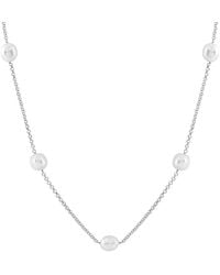 Splendid - Rhodium Plated Silver 10-11mm Freshwater Pearl Necklace - Lyst