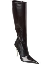 Versace - Pin-point Leather Knee-high Boot - Lyst
