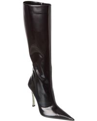 Versace - Pin-Point Leather Knee-High Boot - Lyst