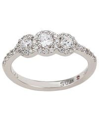 Suzy Levian CZ Jewelry - Suzy Levian Cz Petite Engagement Ring - Lyst