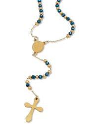 Palmbeach Jewelry - Plated Stainless Steel Crystal Necklace - Lyst