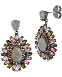 Banji Jewelry - Silver 1.23 Ct. Tw. Diamond & Gemstone Drop Earrings - Lyst
