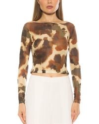 Alexia Admor - Opal Boatneck Sheer Mesh Top - Lyst