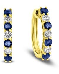 LEVARON - 14K 1.15 Ct. Tw. Diamond & Sapphire Earrings - Lyst