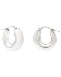 Italian Silver - Sculpted Hoops - Lyst