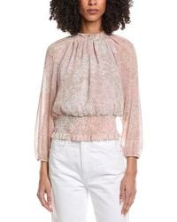 Laundry by Shelli Segal - Printed Smocked Blouse - Lyst