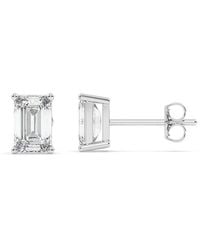 Lab Grown Diamonds - 14K 4.00 Ct. Tw. Lab-Grown Diamond Emerald Cut Stud Earring - Lyst