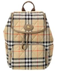 Burberry - Horseshoe Quilted Canvas & Leather Backpack - Lyst