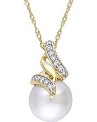 Pearls - 14k 0.09 Ct. Tw. Diamond & 9.5-10mm South Sea Pearl Necklace - Lyst
