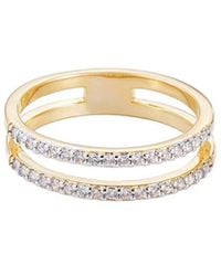 Adornia - 14K Plated Cz Double Band Ring - Lyst