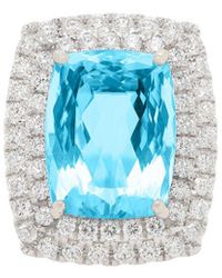 Diana M. Jewels - Fine Jewelry 18k 18 Ct. Tw. Diamond & Aquamarine Half-set Ring - Lyst