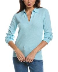 Forte - Split Neck Cashmere Polo Sweater - Lyst