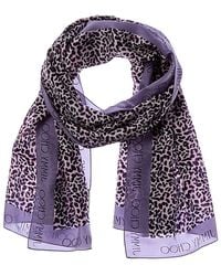 Jimmy Choo - Logo Silk Scarf - Lyst
