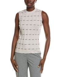 Lafayette 148 New York - Plaited Ribbed Stripe Cashmere Shell - Lyst