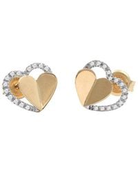Diamond Select Cuts - Heart 14K 0.08 Ct. Tw. Diamond Earrings - Lyst