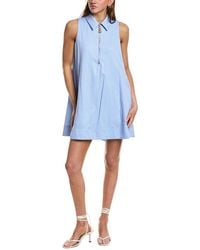English Factory - Collared Sleeveless Linen-Blend Mini Dress - Lyst