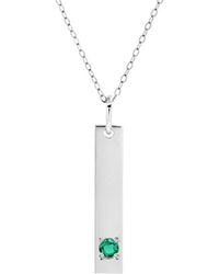 MaxColor - 14K 0.07 Ct. Tw. Lab-Grown Emerald Pendant Necklace - Lyst