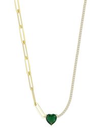 Sphera Milano - 14K Over Cz Paperclip X Tennis Choker Necklace - Lyst
