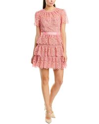 Self-Portrait A-line Dress - Pink