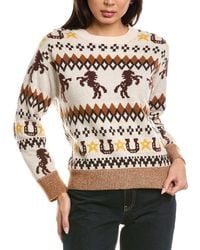 Brodie Cashmere - Rodeo Fairisle Crewneck 100% Cashmere Sweater - Lyst