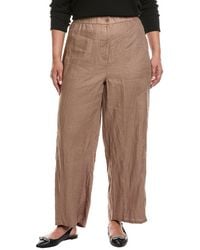 Eileen Fisher - Plus Wide Linen Ankle Pant - Lyst