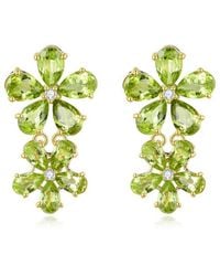 Nina Zhou Jewelry - 14K 7.12 Ct. Tw. Diamond & Peridot Drop Earrings - Lyst