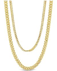 Sterling Forever - 14k Plated Everyday Layered Curb Chain Necklace - Lyst