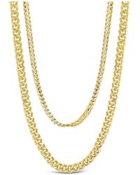 Sterling Forever - 14k Plated Everyday Layered Curb Chain Necklace - Lyst