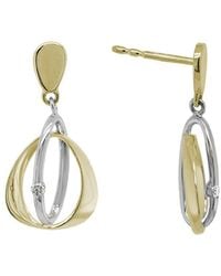 Diamond Select Cuts - 14K Diamond Drop Earrings Two-Tone 0.04 Ct - Lyst