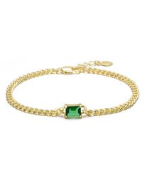 Rachel Glauber - 14K Plated Cz Chain Bracelet - Lyst