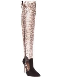 Gianvito Rossi - Katharine 105 Vinyl & Suede Thigh-High Boot - Lyst