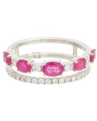 Maitre De Diamant - 18K 1.58 Ct. Tw. Diamond & Ruby Ring - Lyst