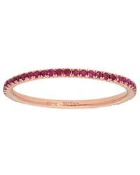 Nephora - 14k Rose Gold 0.58 Ct. Tw. Diamond & Ruby Stackable Eternity Ring - Lyst