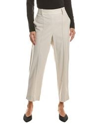 Vince - Mid Rise Pleat Front Pull On Linen-Blend Pant - Lyst